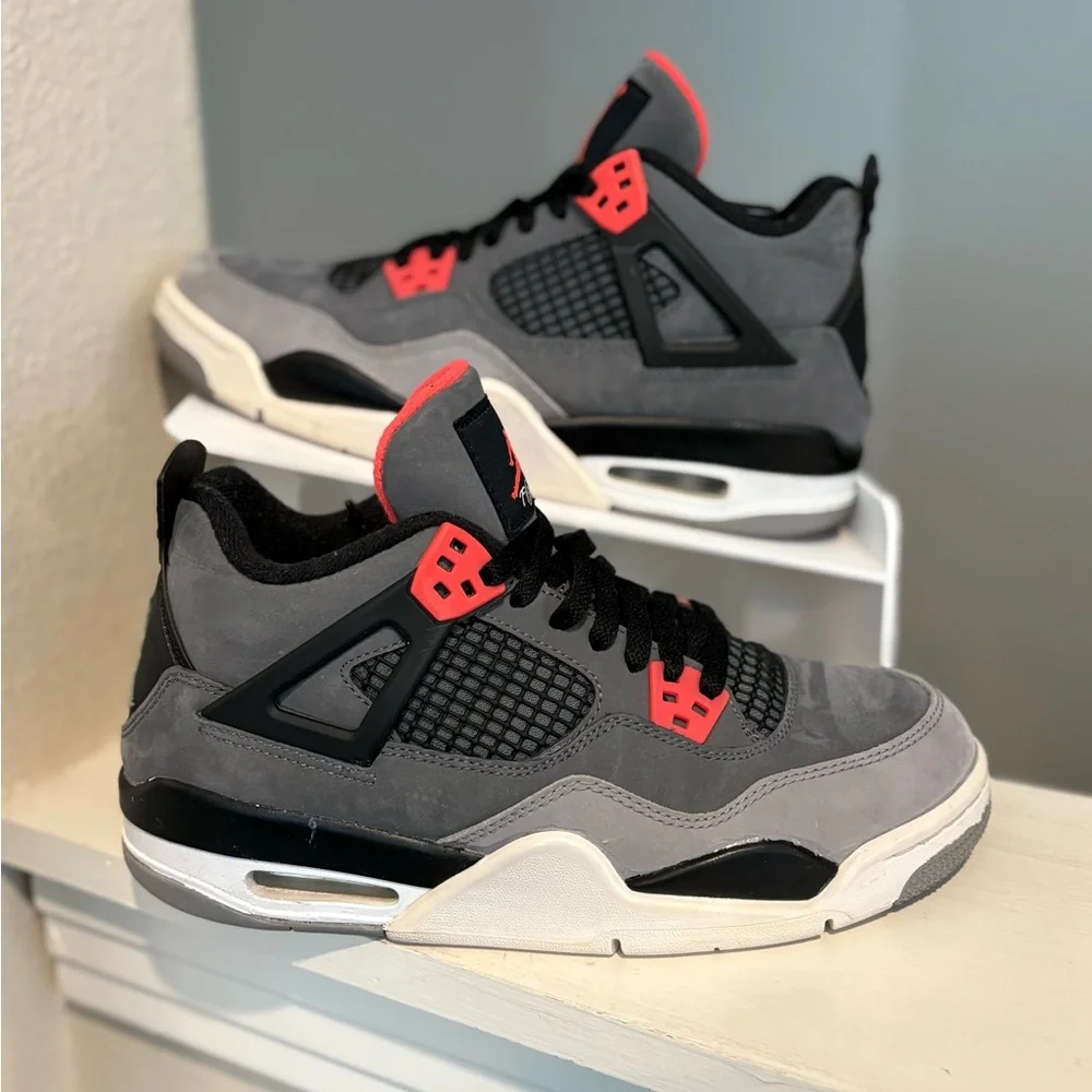 Nike Air Jordan 4 Retro Infrared - 408452-061 Youth Size 6Y Womens 7.5